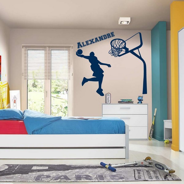 Exemple de stickers muraux: Alexandre Basketball Dunk